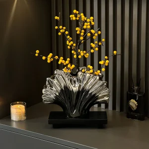 vase coquillage noir