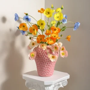 vase en céramique rose