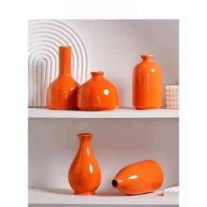 vase déco en céramique orange