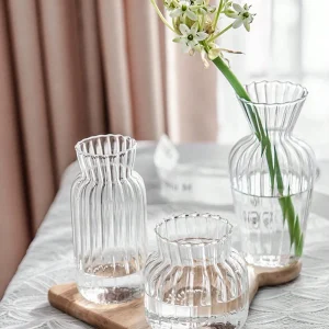 vase en verre transparent